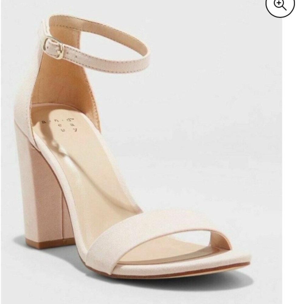 Women's Ema High Block Heel Pumps - A New Day Blush Size 10